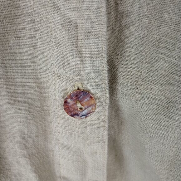California Threads Vintage Linen Top Mother Of Pearl Buttons Large Artsy - Picture 3 of 11